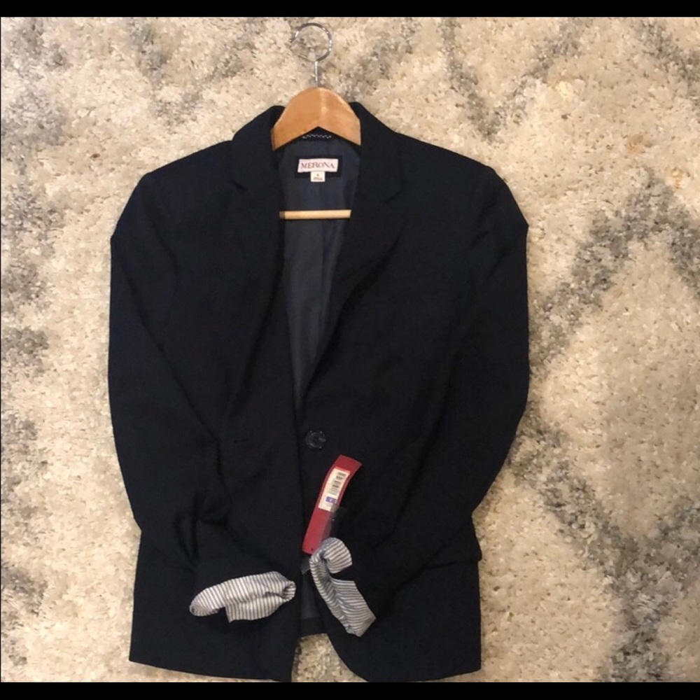 Merona Navy Blazer size 8 NWT
